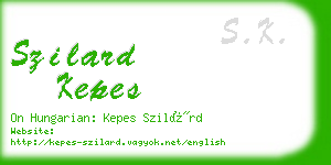 szilard kepes business card